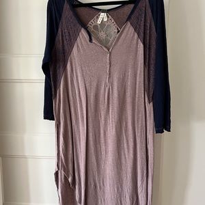 FREE PEOPLE multi color quarter length sleeve tunic dress